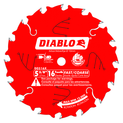 Diablo # D0518X  5â€‘1/2 in. x 18 Tooth Fast Framing Trim Saw Blade