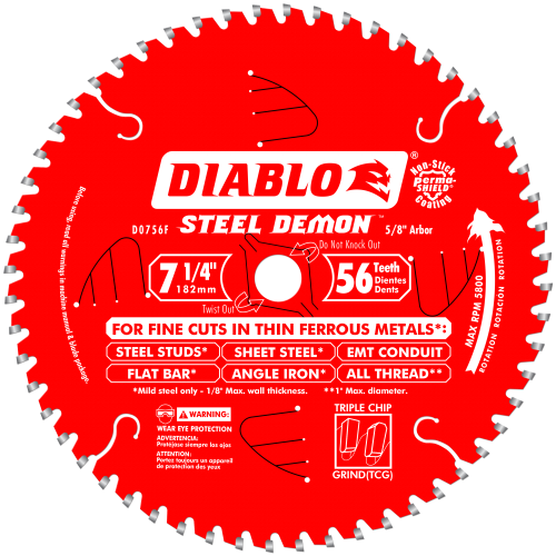 Diablo Thin Metal Cutting Blades 7 1/4