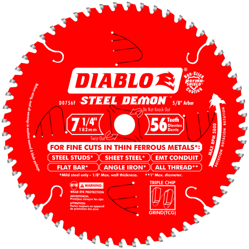 Diablo Thin Metal Cutting Blades 7 1/4" PR Diamond