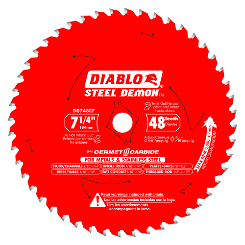 DIABLO - STEEL DEMON  Medium  Metal and Stainless Steel Cutting Saw Blade  7 1/4- 14