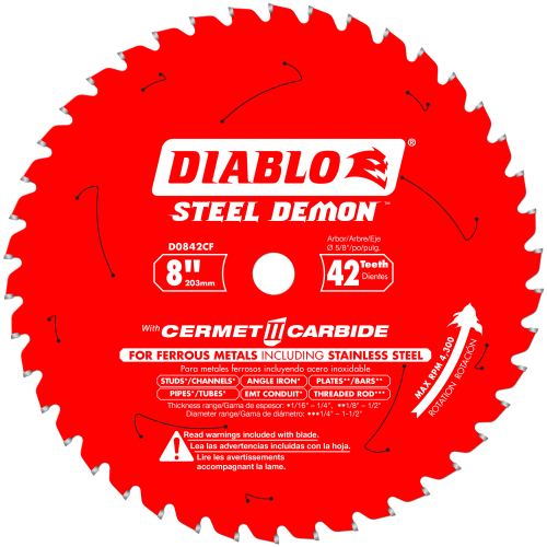 DIABLO - STEEL DEMON 8 Thick Metal and Stainless Steel Cutting Saw Blade