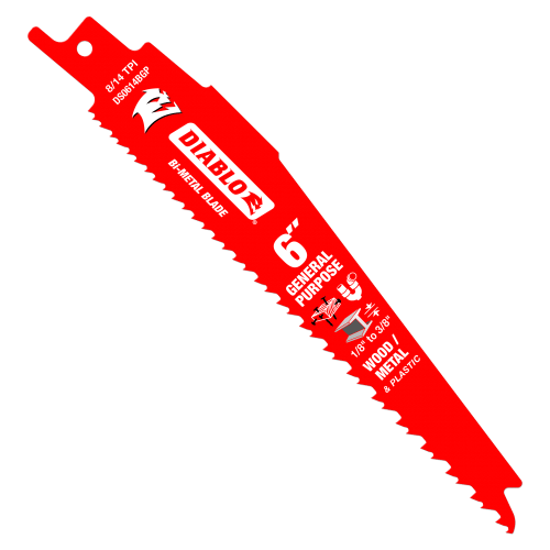 Bi Metal General Purpose Recip Blade for Nail Embedded Wood, Metal, and Plastic 6 - 12