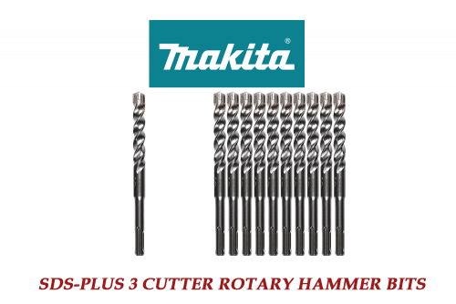 Makita SDS-Plus 3 Cutter Rotary Hammer Carbide Bits 3/16 - 3/4