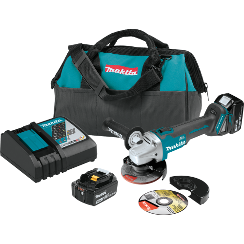 Makita XAG04T  18V LXT® Lithium‑Ion Brushless Cordless 4‑1/2” / 5 Cut‑Off/Angle Grinder Kit (5.0Ah)