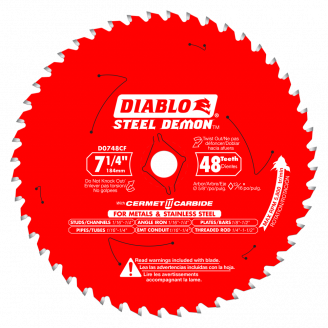 DIABLO - STEEL DEMON  Medium  Metal and Stainless Steel Cutting Saw Blade  7 1/4- 14