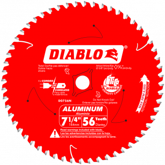 Diablo Thick Aluminum Cutting Saw Blade 7 1/4" - 12"