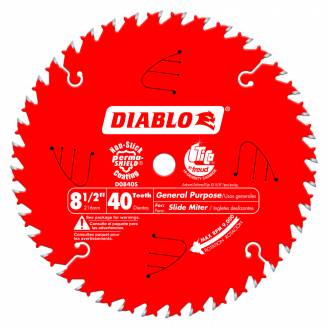 DIABLO D0840S  8‑1/2" x 40 Tooth General Purpose Slide Miter Saw Blade