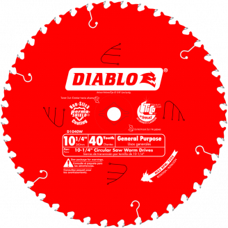 DIABLO  D1040W 10‑1/4 in. x 40 Tooth General Purpose Beam Saw Blade