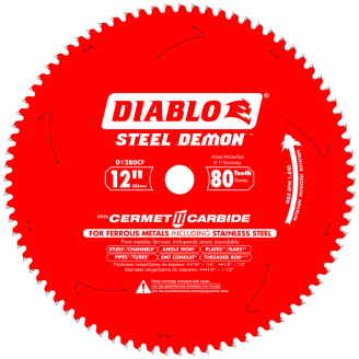 DIABLO - STEEL DEMON 12 in. x 80 Tooth Cermet Metal and Stainless Steel Cutting Saw Blade Thin Metal Cutting