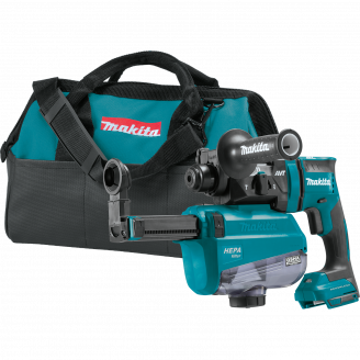 Makita XRH12ZW LXT® Lithium‑Ion Brushless Cordless 11/16" AVT® Rotary Hammer, SDS‑PLUS, w/ HEPA Dust Extractor, AWS™ Capable, Tool Only