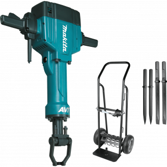 Makita HM1810X3 70 lb. AVT® Breaker Hammer, accepts 1‑1/8" Hex bits  w/Cart & 4 Piece Steel Set